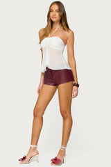 Sheer Chiffon Babydoll Halter Top
