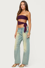 Cayden Washed Low Rise Barrel Jeans