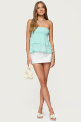 Harleigh Ruffled Linen Look Tube Top