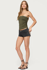 Liat Ruched Built In Bra Tube Top