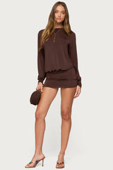 Guilia Backless Long Sleeve Romper