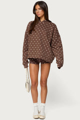 Chelsie Polka Dot Foldover Shorts