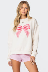 Bow Brat Printed Sweatshirt