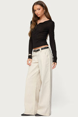 Nettie Ribbed Henley Top
