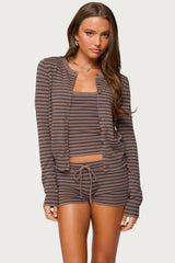 Lillian Striped Button Up Knit Cardigan