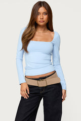 Lovie Fitted Square Neck Top