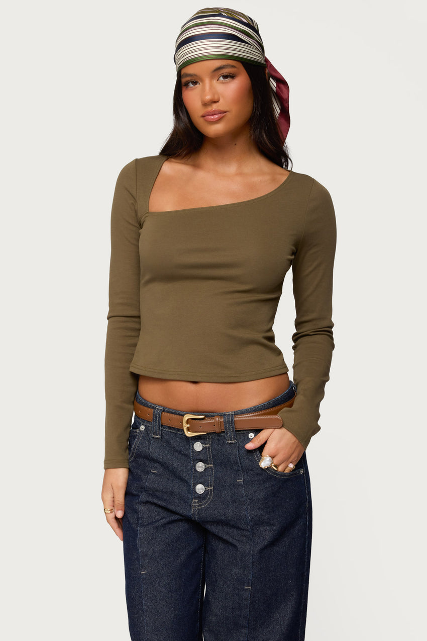 Rion Asymmetric Long Sleeve Top