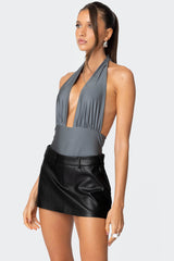 Cele Shiny Gathered Bodysuit