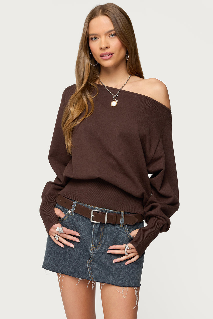 Off Shoulder Oversized Sweater