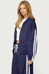 Kieran Stripey Nylon Track Jacket