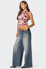 Portlyn Printed Asymmetric Top