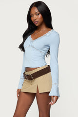 Mathilda Lacey Bell Sleeve Top