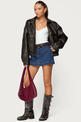 Felica High Rise Denim Mini Skort