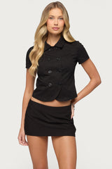 Pilar Short Sleeve Cotton Trench Shirt