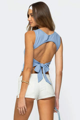 Fae Square Neck Open Back Top