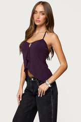 Lorenna Split Front Halter Top