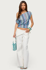 Taniya Off Shoulder Zigzag Crochet Top